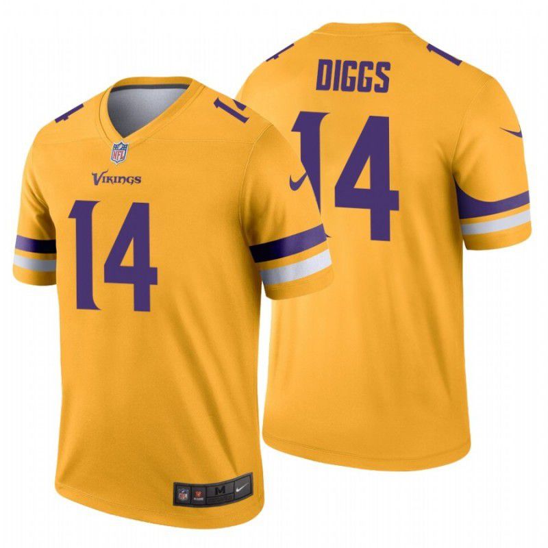 Men Minnesota Vikings 14 Stefon Diggs Nike Gold Inverted Legend NFL Jersey